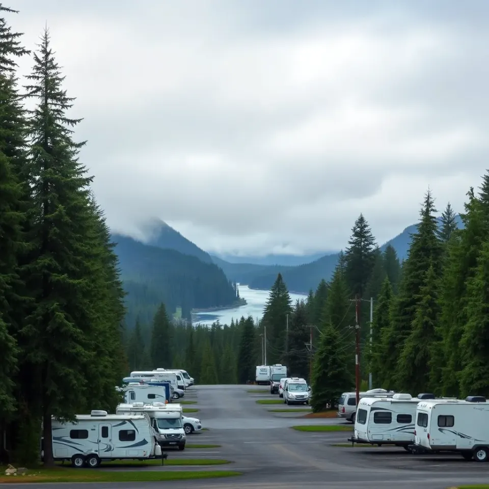 Full-hookup RV sites along the restored Elwha River near Olympic National Park