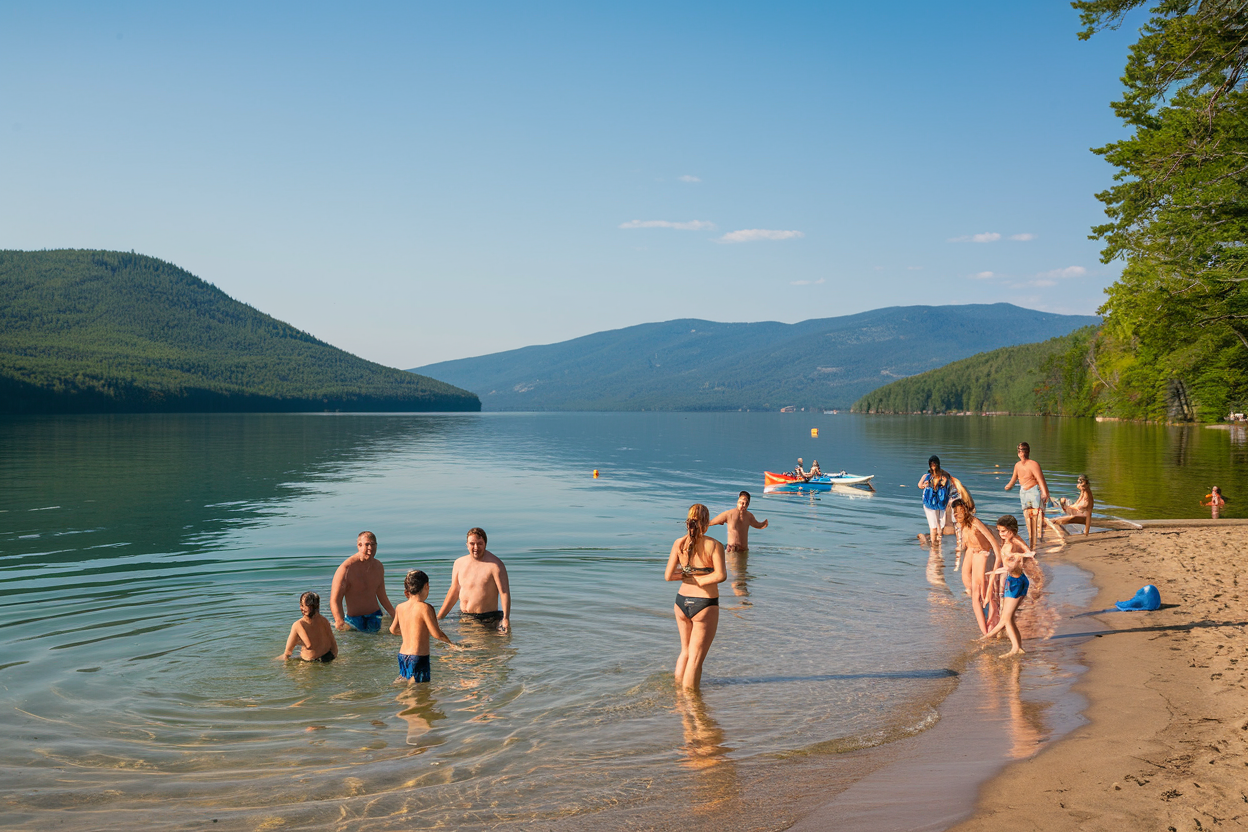 Swimming beach and lake access