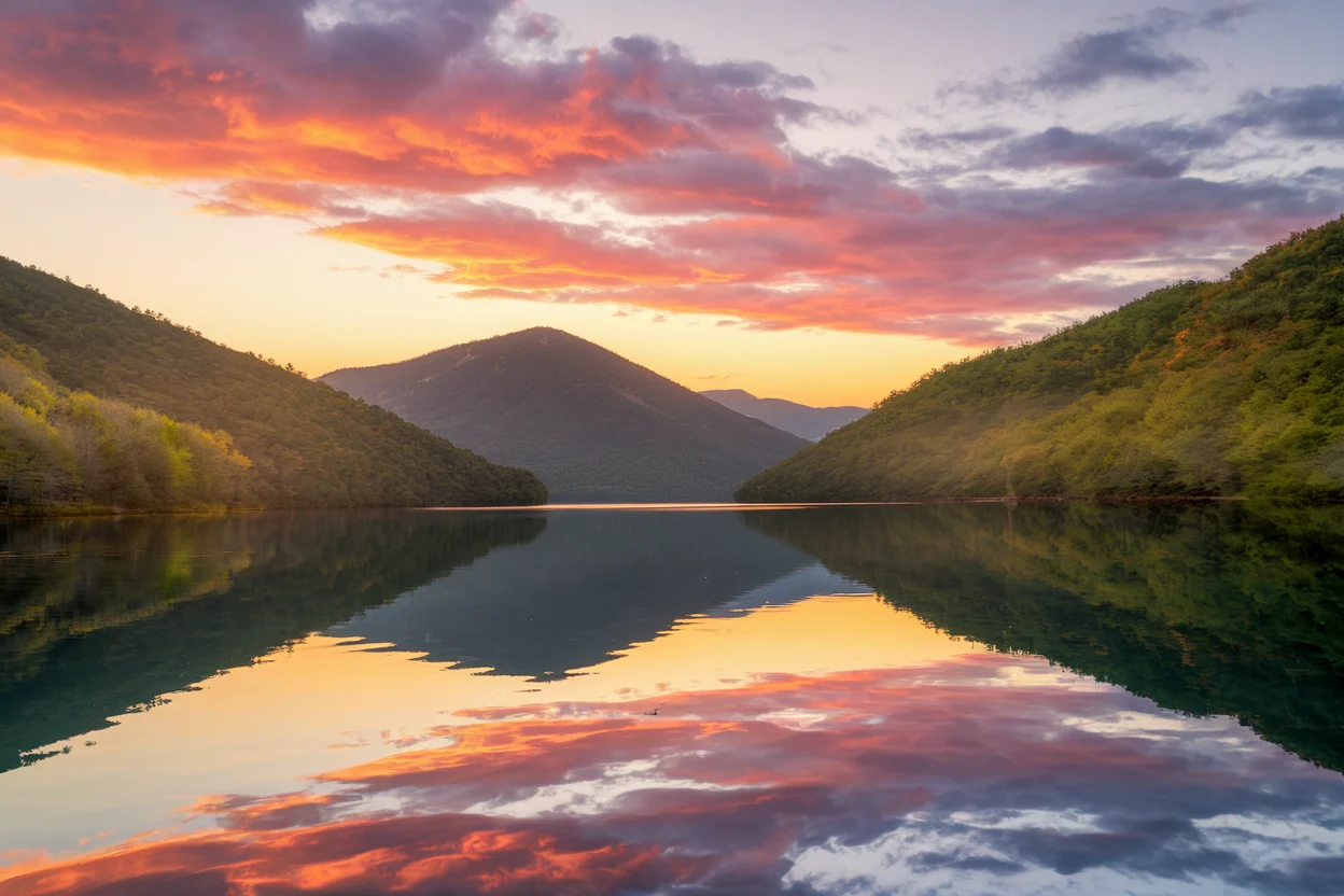 Mountain views across Lake Blue Ridge