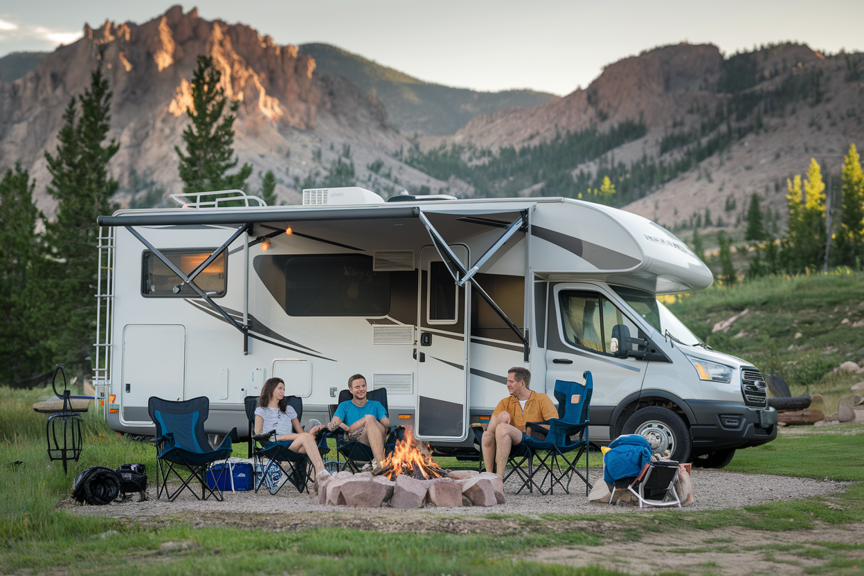 Family enjoying RV lifestyle in Central Colorado