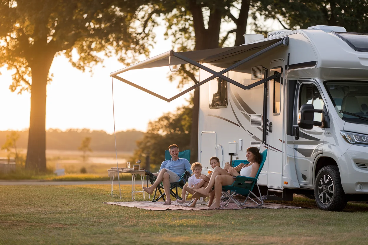 Family enjoying RV lifestyle in Georgia Georgia Coast