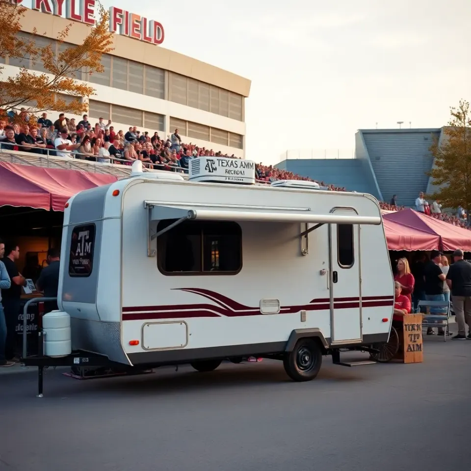 Kyle Field Tailgate Trailer near College Station