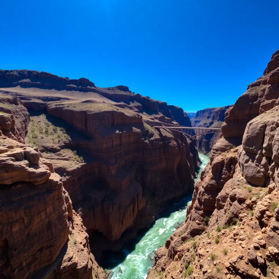 Royal Gorge Bridge and Arkansas River canyon near Colorado Springs