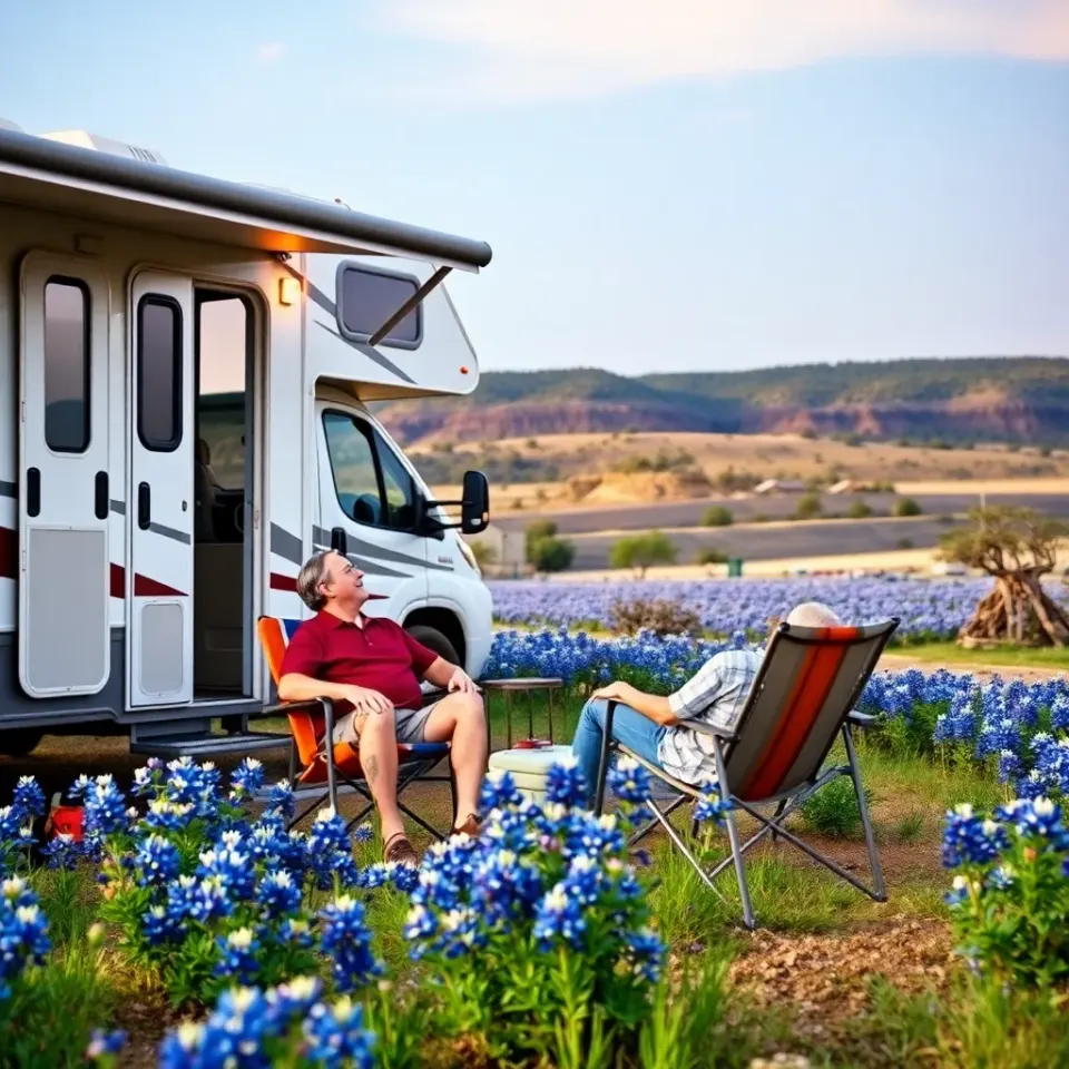Family enjoying RV lifestyle at Palo Duro Canyon near Fort Worth