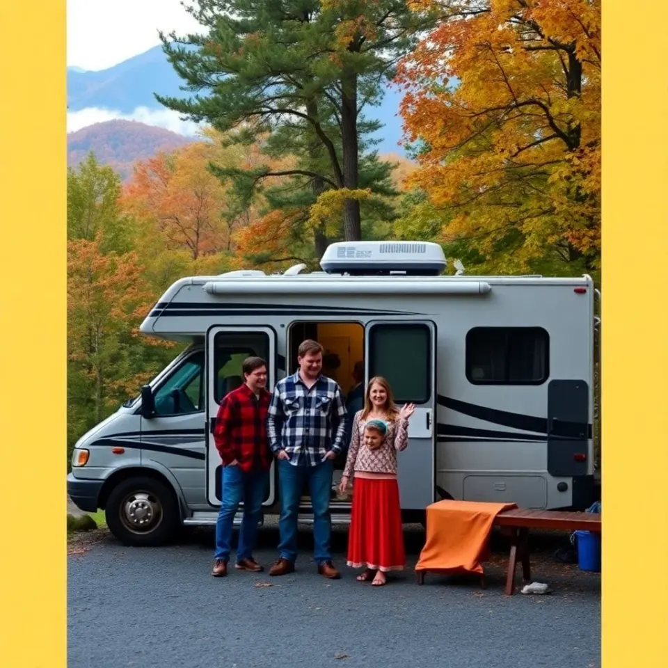 Family enjoying RV lifestyle in Sevierville Tennessee Smoky Mountains