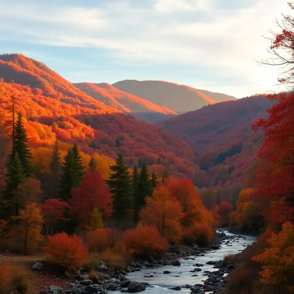 Great Smoky Mountains fall foliage near Sevierville Tennessee