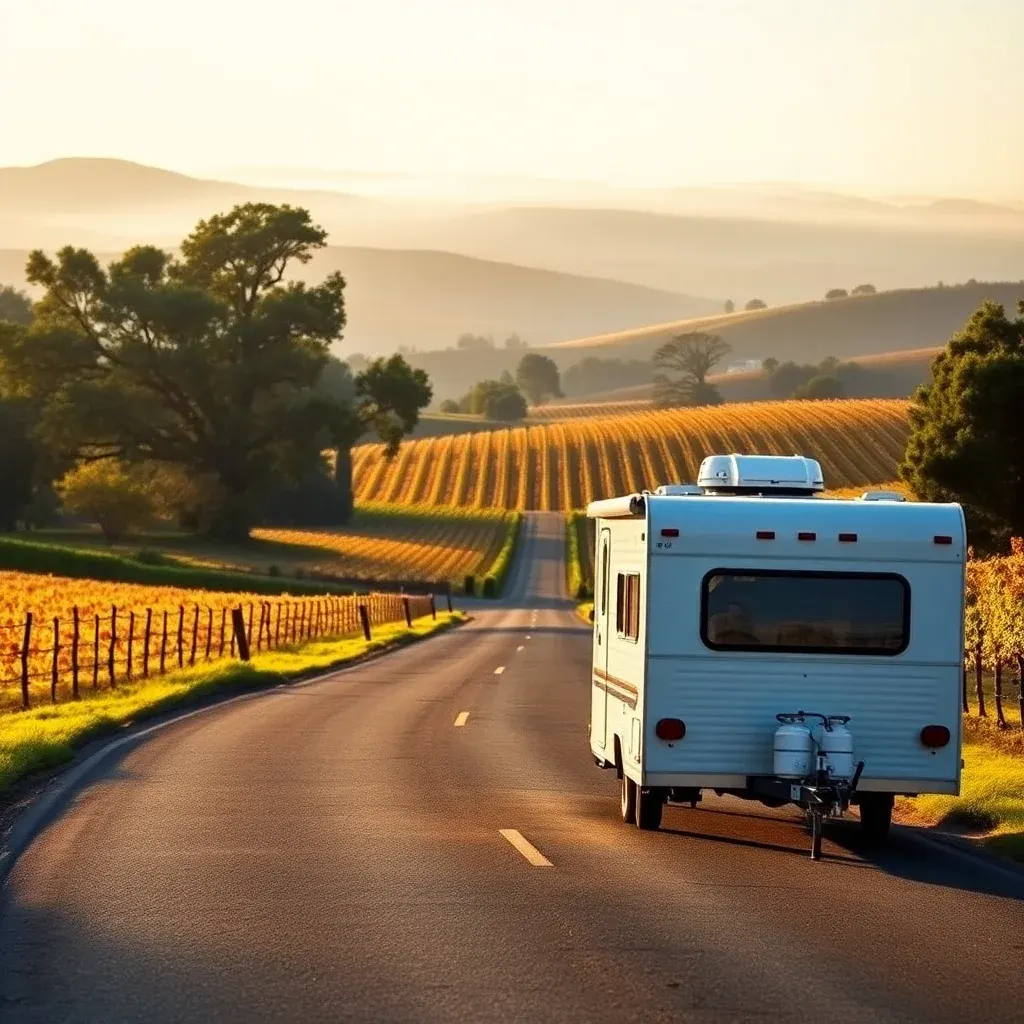 RV travel through Sonoma County wine country, California