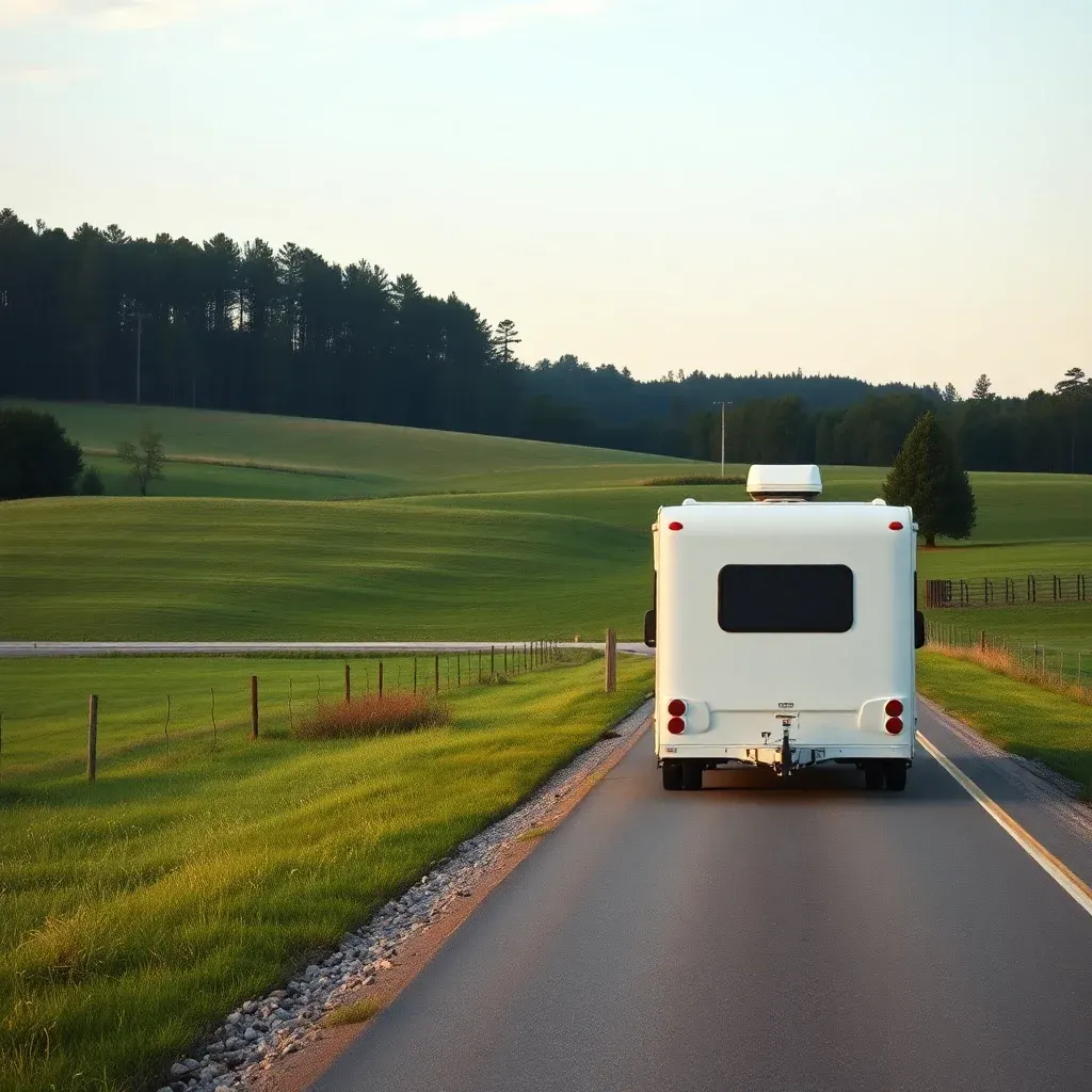 RV travel through the North Carolina Piedmont near Youngsville