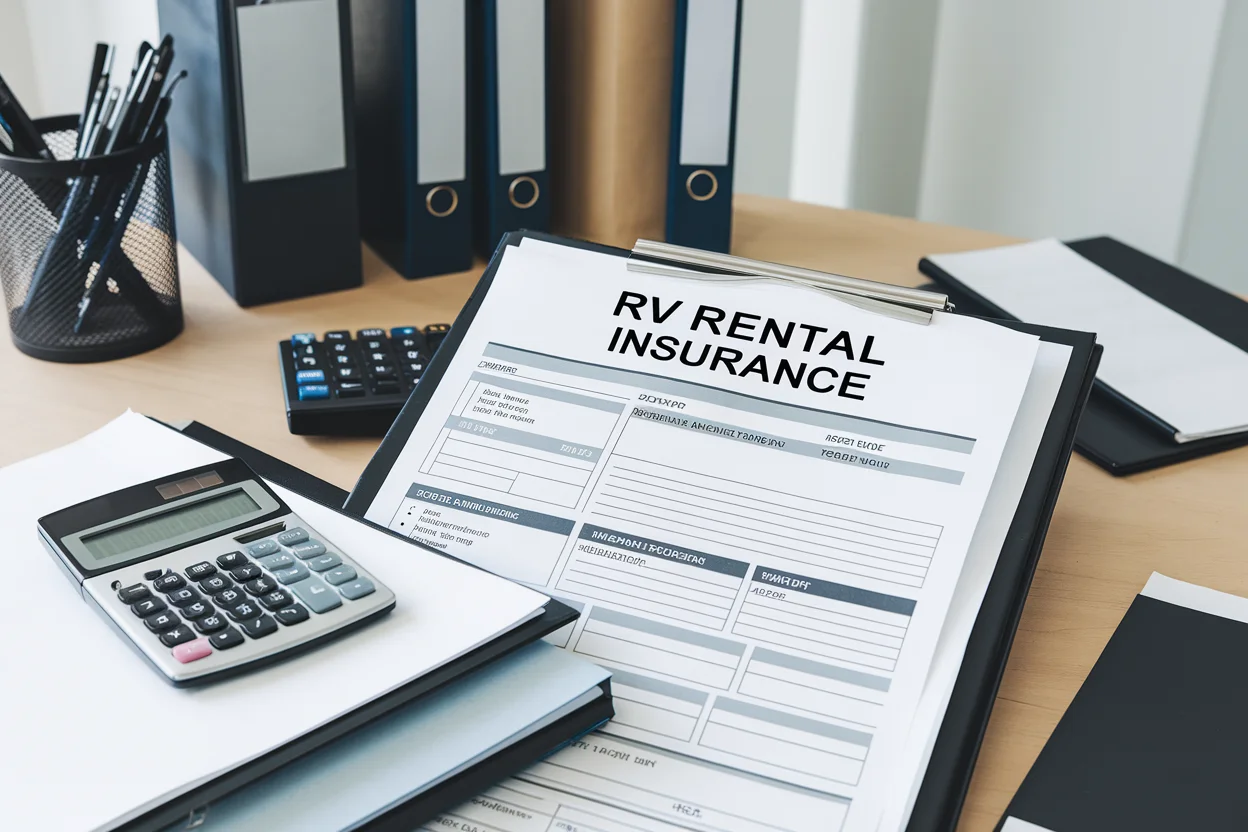 RV renter documenting pre-trip condition with phone camera