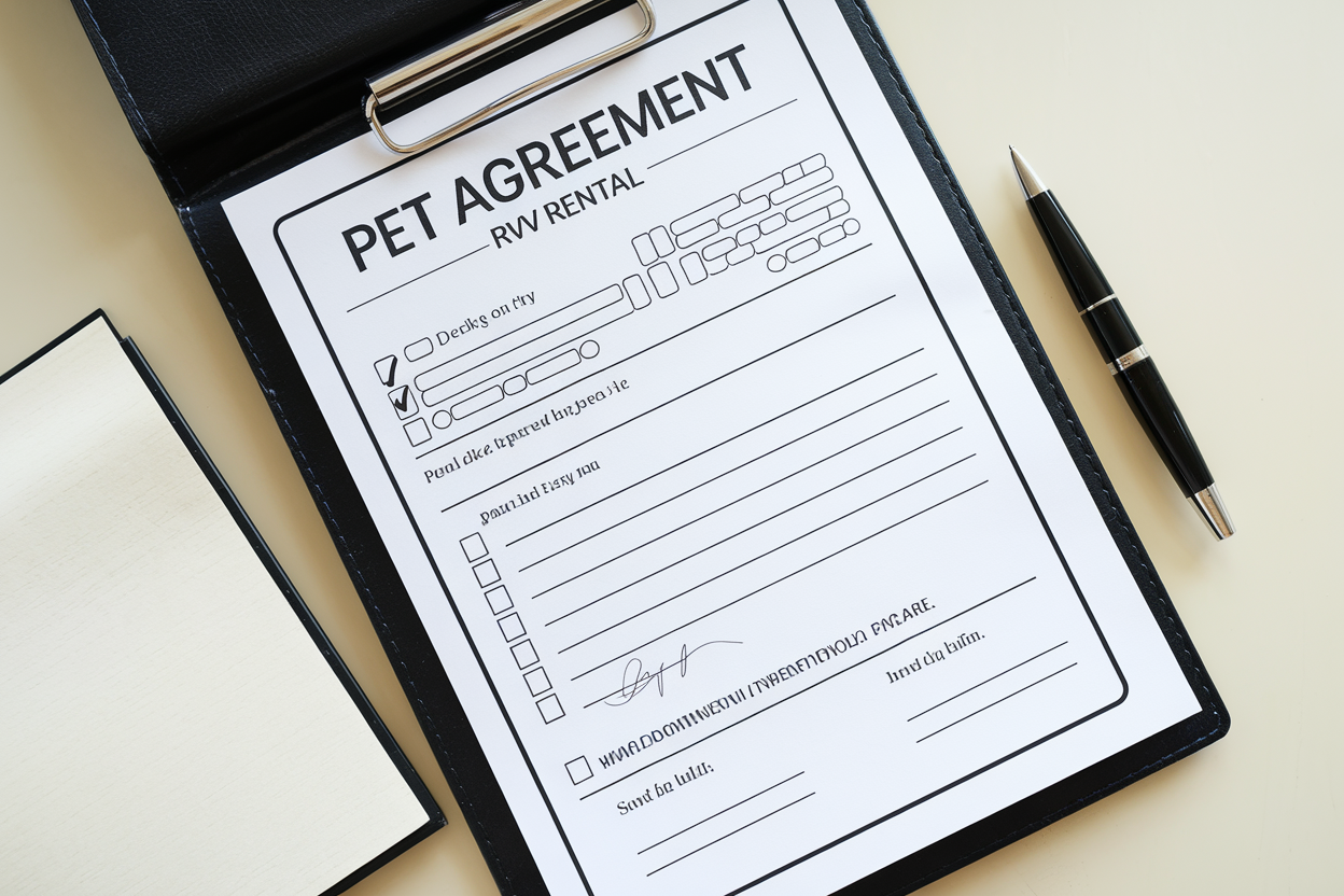 RV rental pet agreement form with terms and conditions